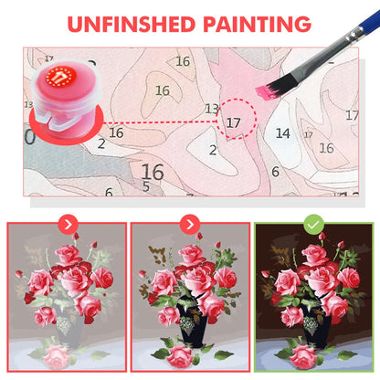 Painting By Numbers For Adults Peony Flower Handpainted Picture Personalized Gift Paint With Numbers Drawing For Home Decors