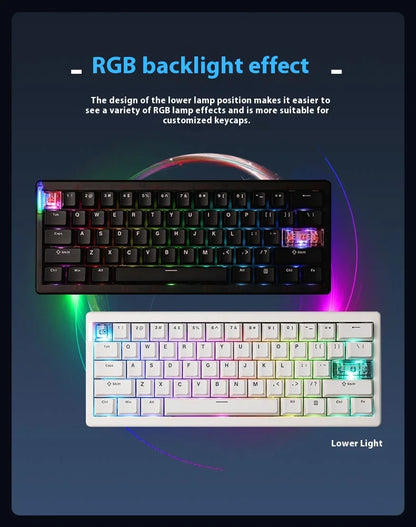 CIDOO QK61 V2 Mechanische Tastatur, 60%-Layout, Gasket-Struktur, VIA-programmierbar, Hot-Swap-fähig, drei Modi, kabellos, RGB-Tastatur