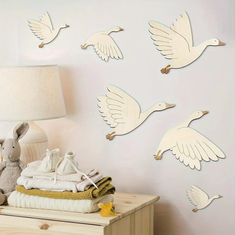 Wooden Flying Birds Wall Art Hanging Home Decoration for Living Room Dining Room Modern House Decor