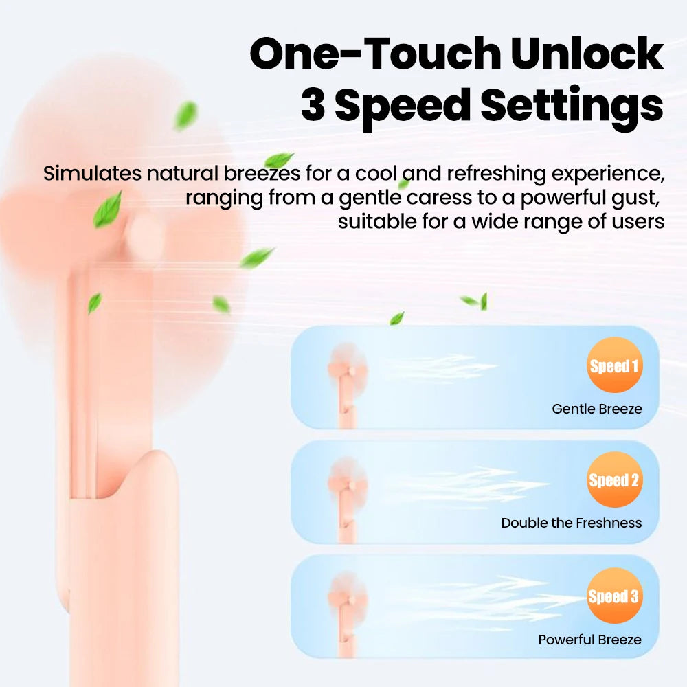 Portable Mini Fan Handheld Small Fan Extendable USB to Type C Charging Fan 2-in-1 Multi-Functional Mobile Phone Charging Fan