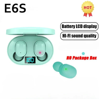 Écouteurs Bluetooth sans fil E6S TWS avec microphone intégré et réduction de bruit