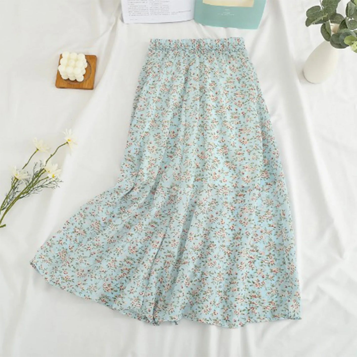 Women's Fashion And All-match Spring And Summer Casual Retro Temperament Floral Printed Skirt Falda Larga Elegante Para Mujer