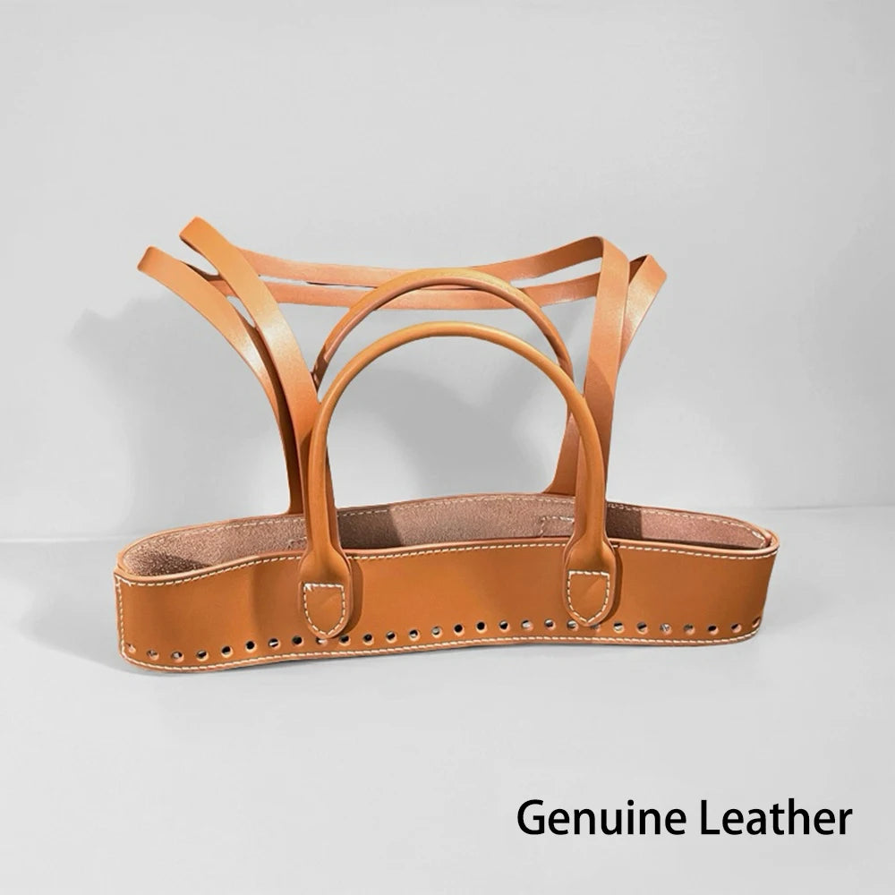 DIY Knitting Crochet Bag Accessories Set Genuine Leather Handles For PRADA Bag Handmade Making Woven Bag DIY Kit