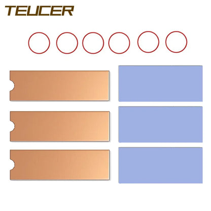 TEUCER M.2 Copper Heatsink NVMe 2280 SSD Copper Cooler Solid State Disk Radiator with Thermal Silicone Pad for Laptop Desktop