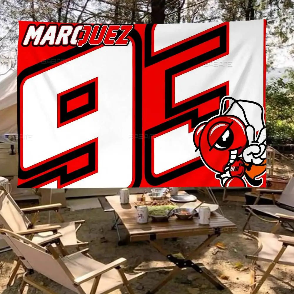 Marquez Marc 93 Cartoon Flag Art Science Fiction Room Home Decor Wall Hanging Home Decor Banner