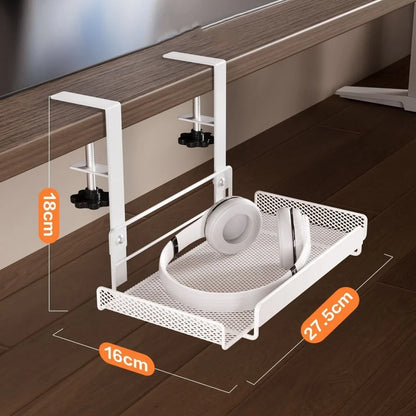 Under-desk Cable Management Tray Cable Management Rack Without Punching Carbon Steel Scalable Storage Rack Desk Wire Organizer