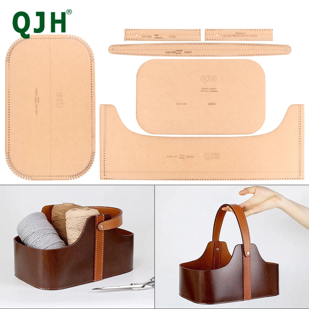Large Capacity Purse/Storage Bag/Clutch Bag/Bucket Bag, Kraft Paper with Holes DIY Leather Handmade Craft Template, Special Gift