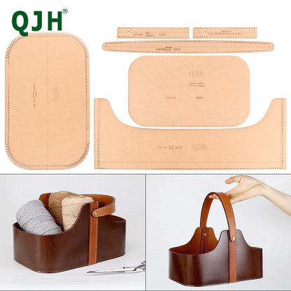 Large Capacity Purse/Storage Bag/Clutch Bag/Bucket Bag, Kraft Paper with Holes DIY Leather Handmade Craft Template, Special Gift