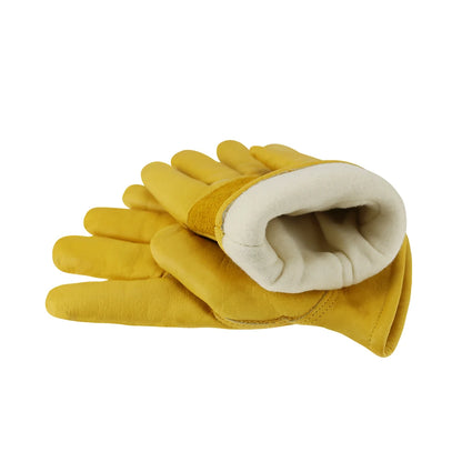 Winter Leather Work Gloves Cowhide Leather Gloves Fleece Lined Working Gloves Men Safety Work Gloves Construction Gloves for Men