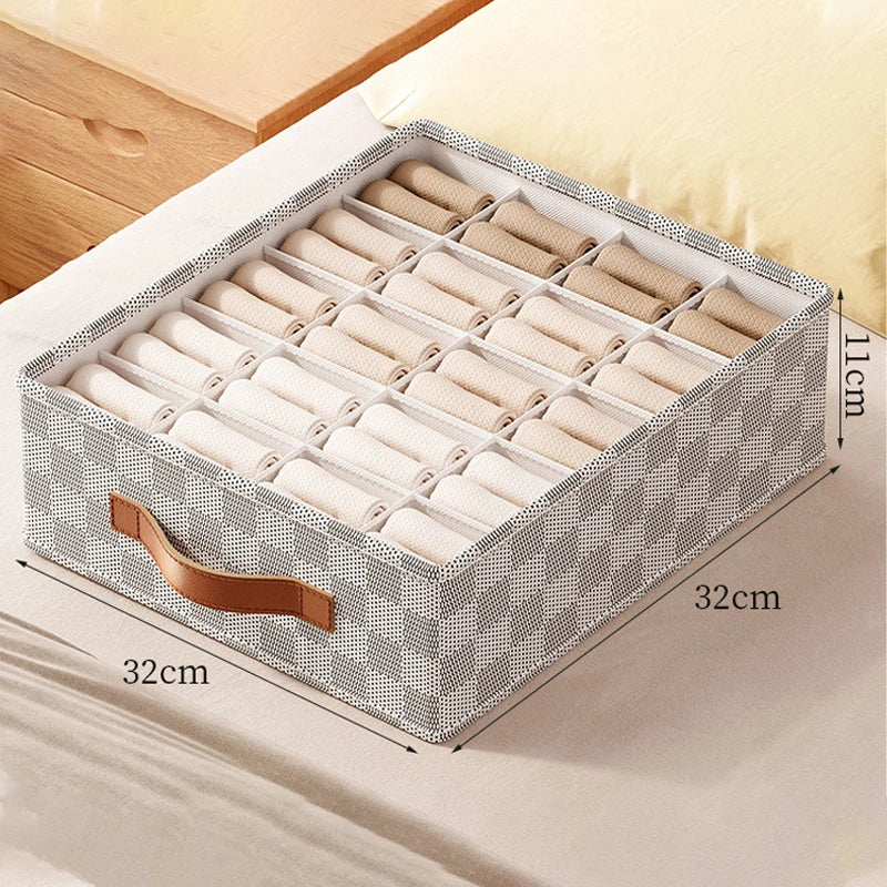 Fabric Box Storage Underwear Pants Organizer Cabinet Drawer Socks Organizer Wardrobe Clothes Storage Organizer For Bra T-Shirts