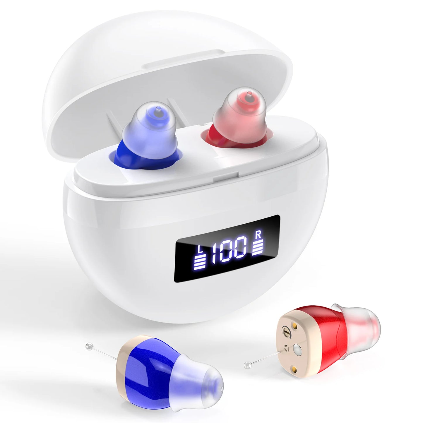 Personal headphones, with sound amplification, complete accessories, small and portable, comfortable for two-ear wearing Earbuds