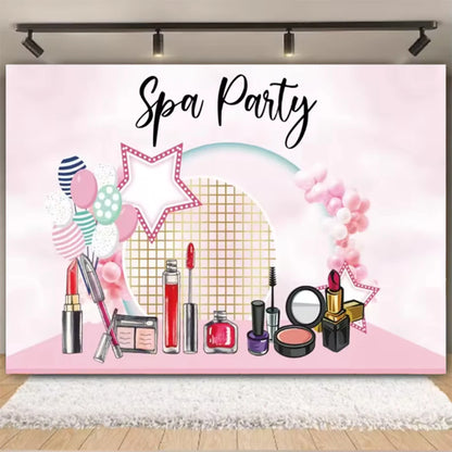Girl's Birthday Party Supplies  Cosmetics Decorations Background Banners Disposable Cups Plates Knives Forks Spoon Gift Backdrop