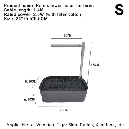 New Automatic Parrot Bird Bath Tub USB Electric Pet Circulating Water Bathtub Shower Fountain Pet Supplies