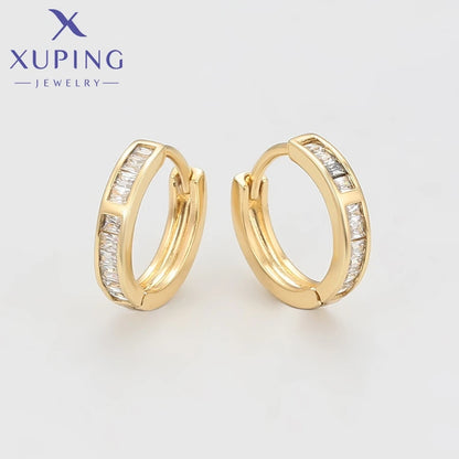 Xuping Jewelry Hot Sales High Quality Charm Popularity Circle Light Gold Color Hoop Earrings for Women Christmas Gift X001189666