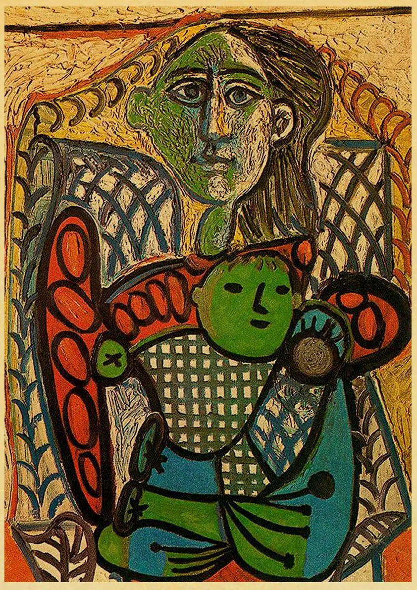 Abstract Painting Pablo Picasso Exhibition Kraft Paper Poster Art Prints Museum Modern Gallery Wall Picture Home Room Decor Gift
