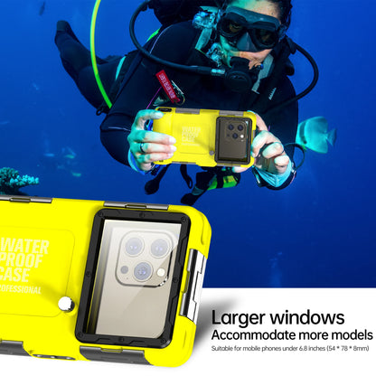 Multi-functional, durable, waterproof, 15m/50ft, universal 6.9 inch waterproof phone case, IP68, professional diving photography
