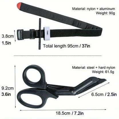 First Aid Kit Survival Kit Aluminum Rod Tourniquet Gauze Scissors Accessories Tool Outdoor Adventure Supplies Self Defense