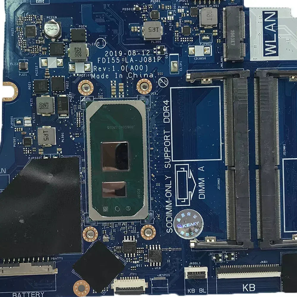 Laptop Motherboard For Dell Inspiron FDI55 LA-J081P with 3501 3493 3593 CPU：i3-1005G1 I5-1035G1 W20W5 62DM7 CY
