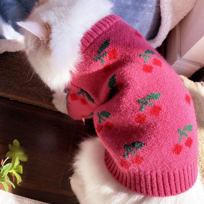 Luxury Dog Clothes for Girl Dog Pullover Knitwear Chihuahua Bichon Sweet Sweater Puppy Outfit Jacket Warm Winter Pet Clothing