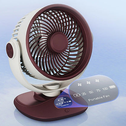 Portable Small Oscillating Fan 3 Speeds Rechargeable Battery Powered for Bedroom Living Room Kitchen Study Travel RV Camping