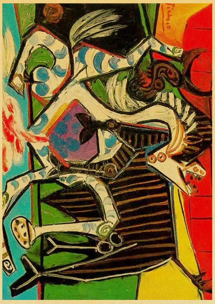Abstract Painting Pablo Picasso Exhibition Kraft Paper Poster Art Prints Museum Modern Gallery Wall Picture Home Room Decor Gift