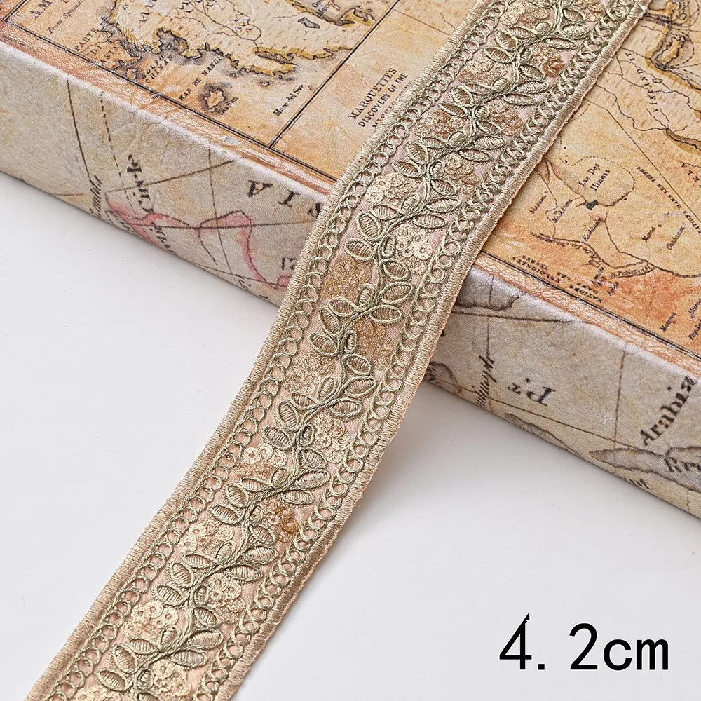 Lace Trim DIY Garment Accessories, Embroidery Fabric Ribbon, 1 Yard