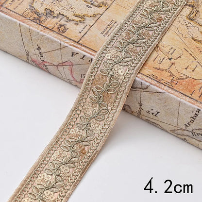 Lace Trim DIY Garment Accessories, Embroidery Fabric Ribbon, 1 Yard
