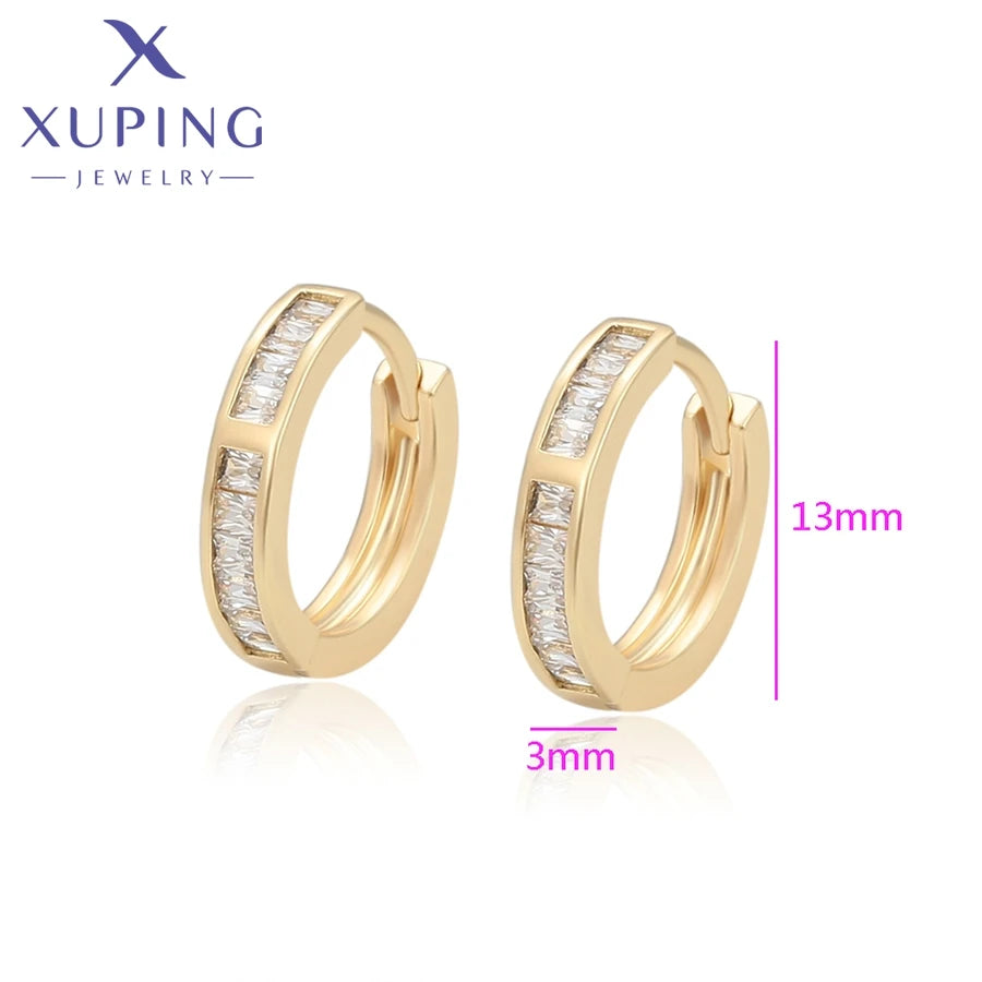 Xuping Jewelry Hot Sales High Quality Charm Popularity Circle Light Gold Color Hoop Earrings for Women Christmas Gift X001189666