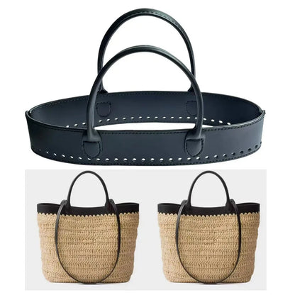 DIY Knitting Crochet Bag Accessories Set Genuine Leather Handles For PRADA Bag Handmade Making Woven Bag DIY Kit