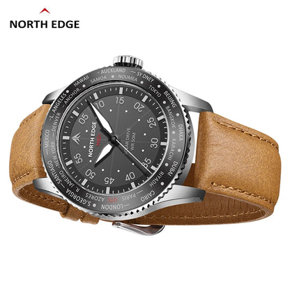 NORTH EDGE 2024 MACH Solar Power Quartz Watch Men's Pilot Sports Wristwatches Luminous Enviormentally Clock Men Waterproof 50M