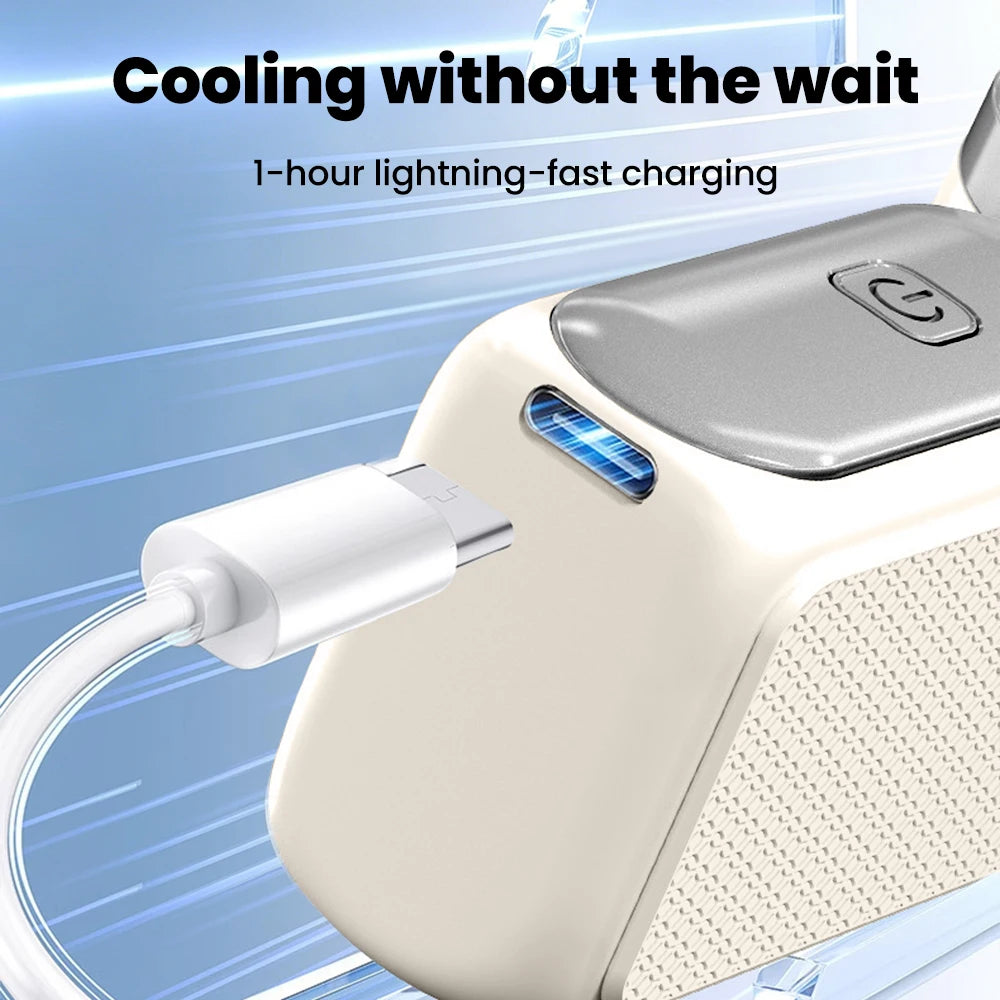 Mini Fan Handheld Portable Outdoor Small Fan 5-speed Adjust Ultra Mini Fan Type-C Rechargeable Home Office Summer Cooling Fans