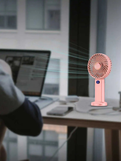 Portable Handheld Fan, Electric Fan with Digital Display, Handheld/neck Hanging/desktop Fan, Eyelash Fan, Makeup Fan