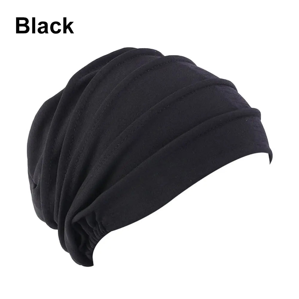 Women Elastic Turban Beanie Soft Cotton Bonnet Muslim Hijabs Head Wrap Chemo Hat