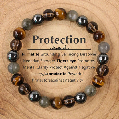 1PC Natural Stone Bracelet For Women Men 8MM Tiger Eye Crystal Beads Elastic Bangle Couple Reiki Healling Fashion Jewelry Gift