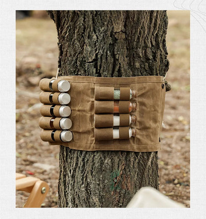 Outdoor Camping Spice Bottle Bag Set Portable Camping Picnic Seasoning Bottle Storage Bag Condiment Jar Seasoning Bottle Holder
