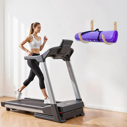 2pcs Yoga Mat Organizer Wooden with Screws Yoga Accessories Exercise Mat Rack for Home Indoor Workout Equipment Resistance