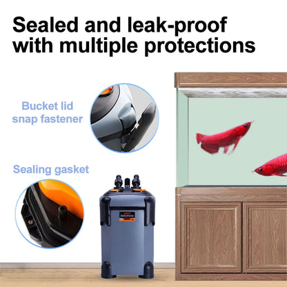 External Filter Bucket for Fish Tank 3 in 1 Water Purification Silent Circulation Pump High Efficiency Aquarium Cleaning Tool