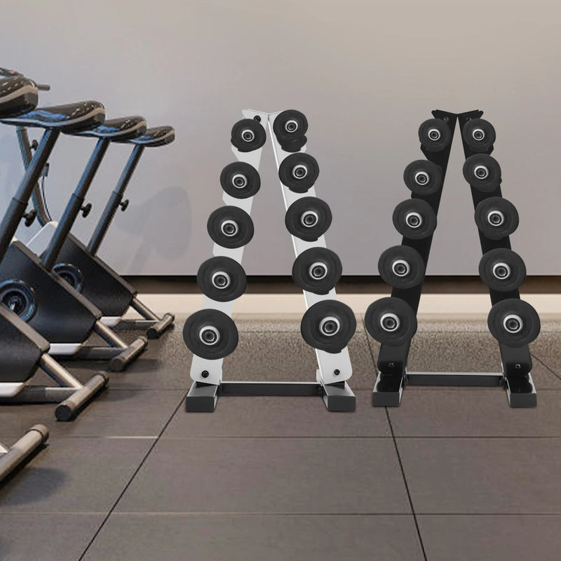5 Layers A-Frame Stainless Steel Weight Holder for Home Gym Black/White For Storing Dumbbells In Homes, Hotels, Gyms