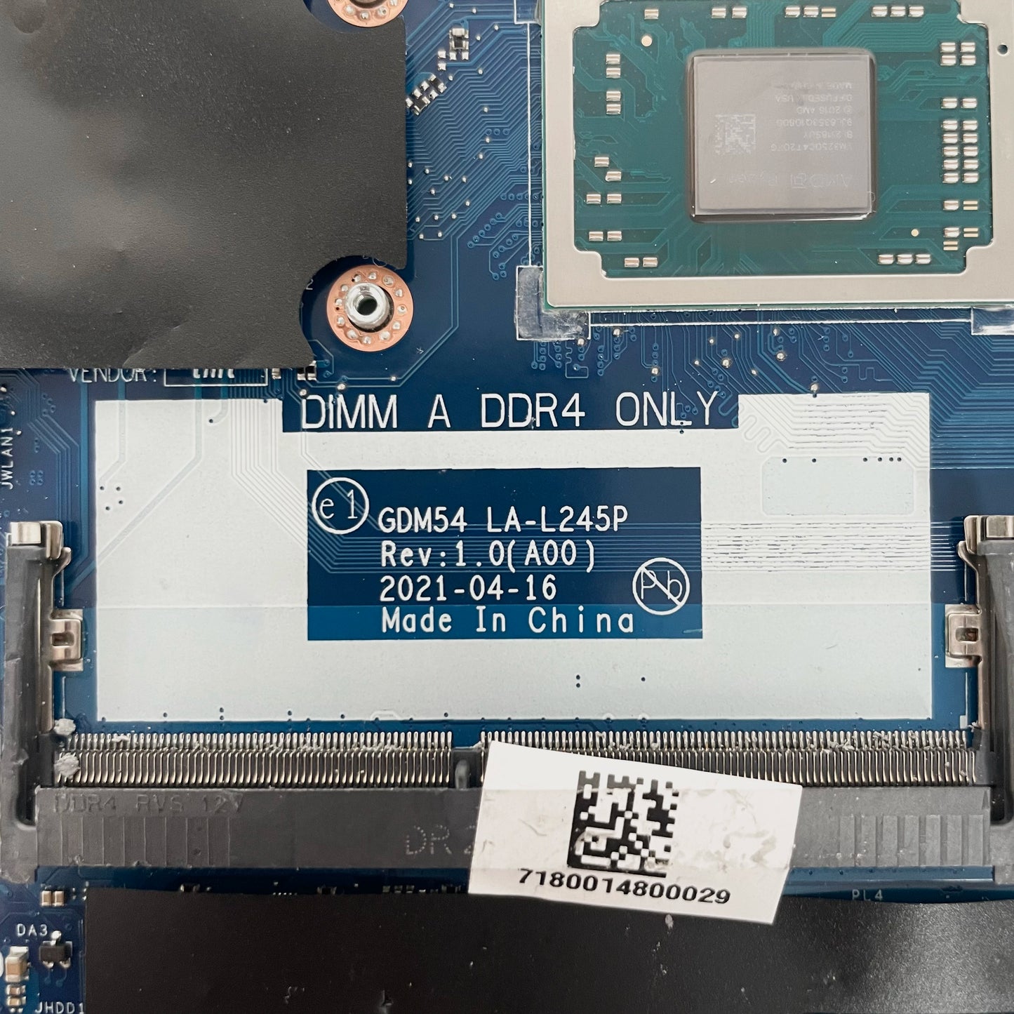 GDM54 LA-L245P Mainboard for Dell Inspiron 15 3515 Laptop Motherboard CPU R3 R5 R7 UMA 100% TEST OK