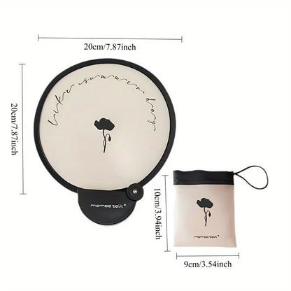 Portable Handheld Folding Fan with Storage Pouch - Compact Manual Cooling Fan Suitable for Summer, Travel, Beach & Parties