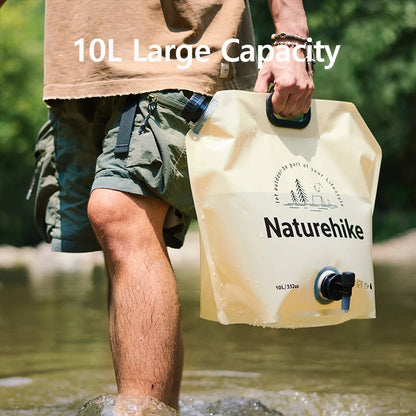 Naturehike Camping Drinking Water Bag 10L Large Capacity Portable Water Bag Folding Water Bucket Bag With Faucet Water Container