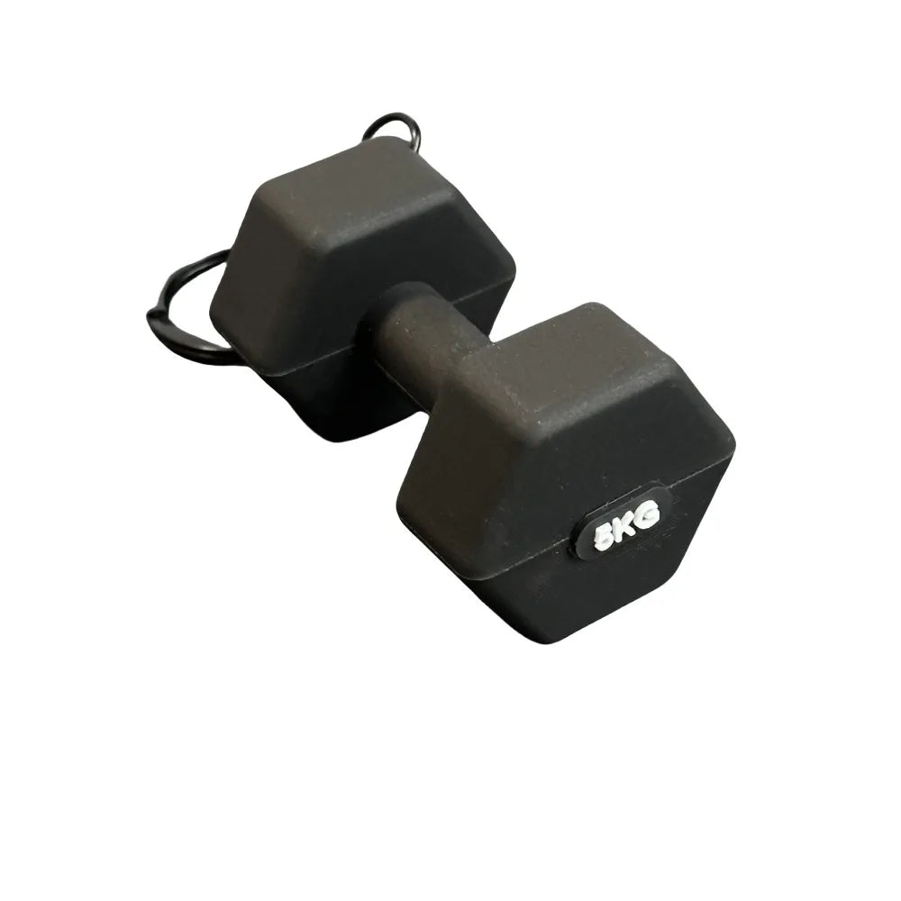 Unique PVC Mini Barbell Keychain Detachable Exquisite Bag Pendant Fitness Equipment Simulation Dumbbell Keychain Sports Prize