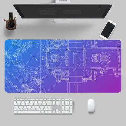 Mouse Pad Gaming Accessory Mechanical Drawings Home Large HD Mousepad XXL MousePads Natural Rubber Carpet Non-Slip Table Mat