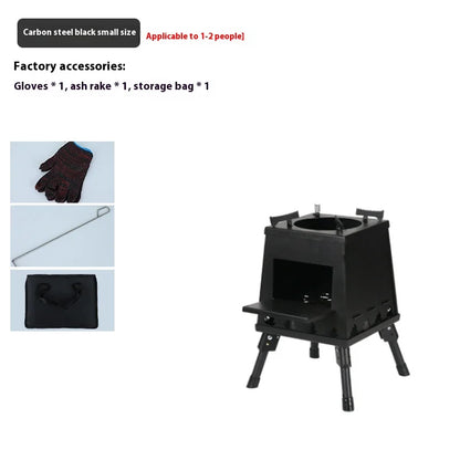 Factory Wholesale Portable Foldable Outdoor Camping Grill Detachable Wood Stove for Charcoal Cooking for Outdoor Adventures