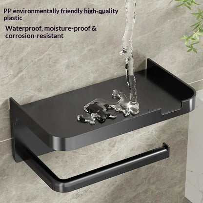 Toilet Paper Holder Plastic Storage Rack Kitchen Towel Placement of Seasoning Bottles Bathroom Wall Roll of Paper Phone Storage