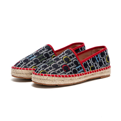 Flat Women's Shoes 2025 New Listing Loafers Straw Shoes Lazy Non-slip Flat Casual Shoes