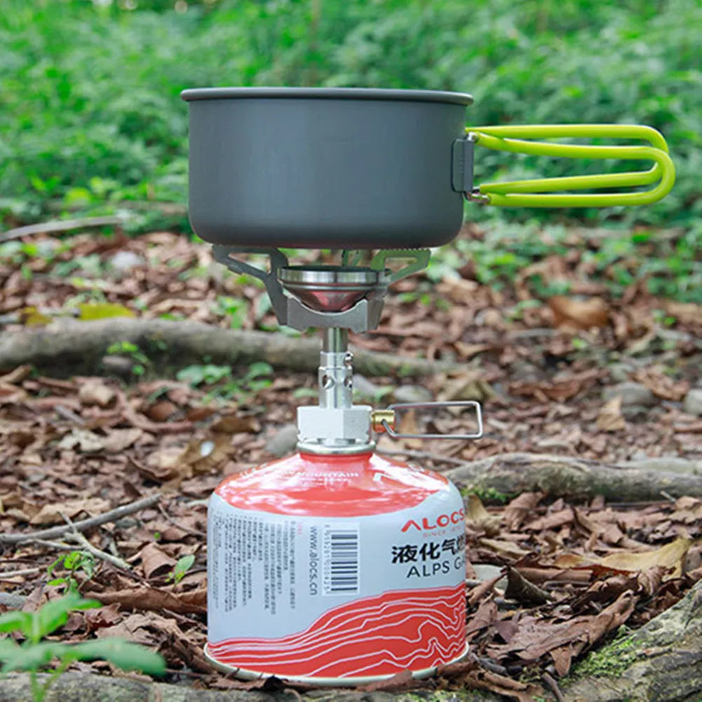 1Pc Detachable Outdoor Camping Stove Light Weight Stove Mini Burner Gas Stainless Steel Portable Windproof Cooking Stove