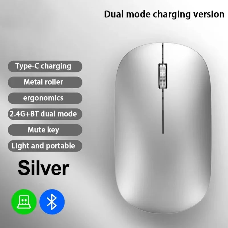 Lenovo Wireless Bluetooth Mouse 2.4G Dual Mode Type-C Charging Silent Ergonomic Portable Laptop Office Gaming Universal Mouse