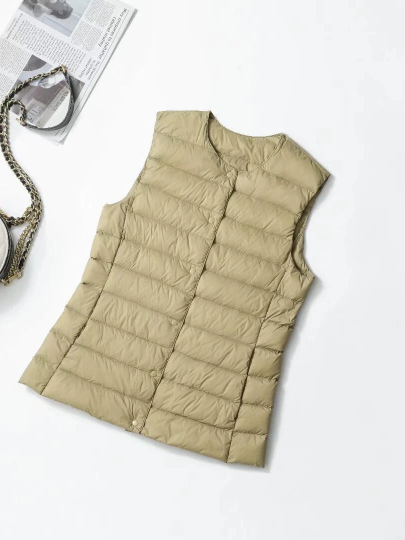 NewBang Women's Matt Fabric Waistcoat Warm Vests Ultra Light Down Vest Women Portable Warm Sleeveless Winter Liner