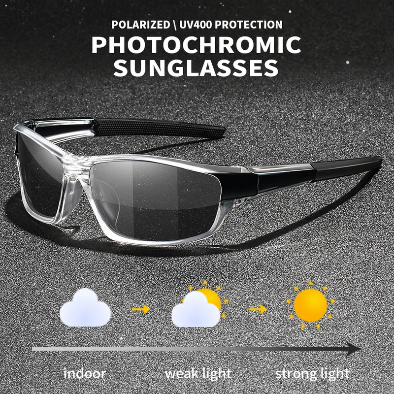 Photochromic Polarized Sports Vintage Sunglasses Men Women Fishing Cycling Driving Mountaineering Chameleon Sun Glasses UV400